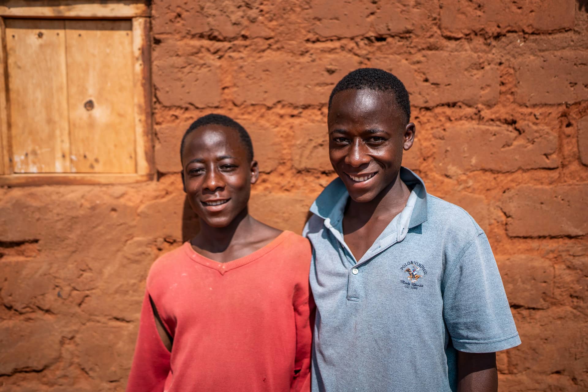Obed and his twin brother in Nakivale